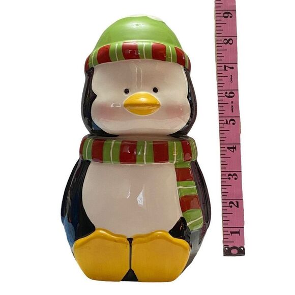 Vintage St. Jude Collectible Porcelain Mini Cookie Jar Christmas Holiday Penguin - Picture 8 of 12
